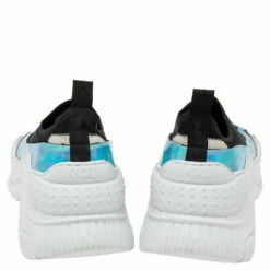 N21 Nº21 Black Stretch Fabric And Iridescent Synthetic Leather Slip-On Sneakers Size 42 Men -N21shop luxury men n21 new shoes p608559 007