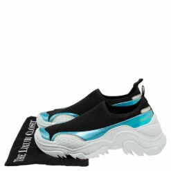 N21 Nº21 Black Stretch Fabric And Iridescent Synthetic Leather Slip-On Sneakers Size 42 Men -N21shop luxury men n21 new shoes p608559 009