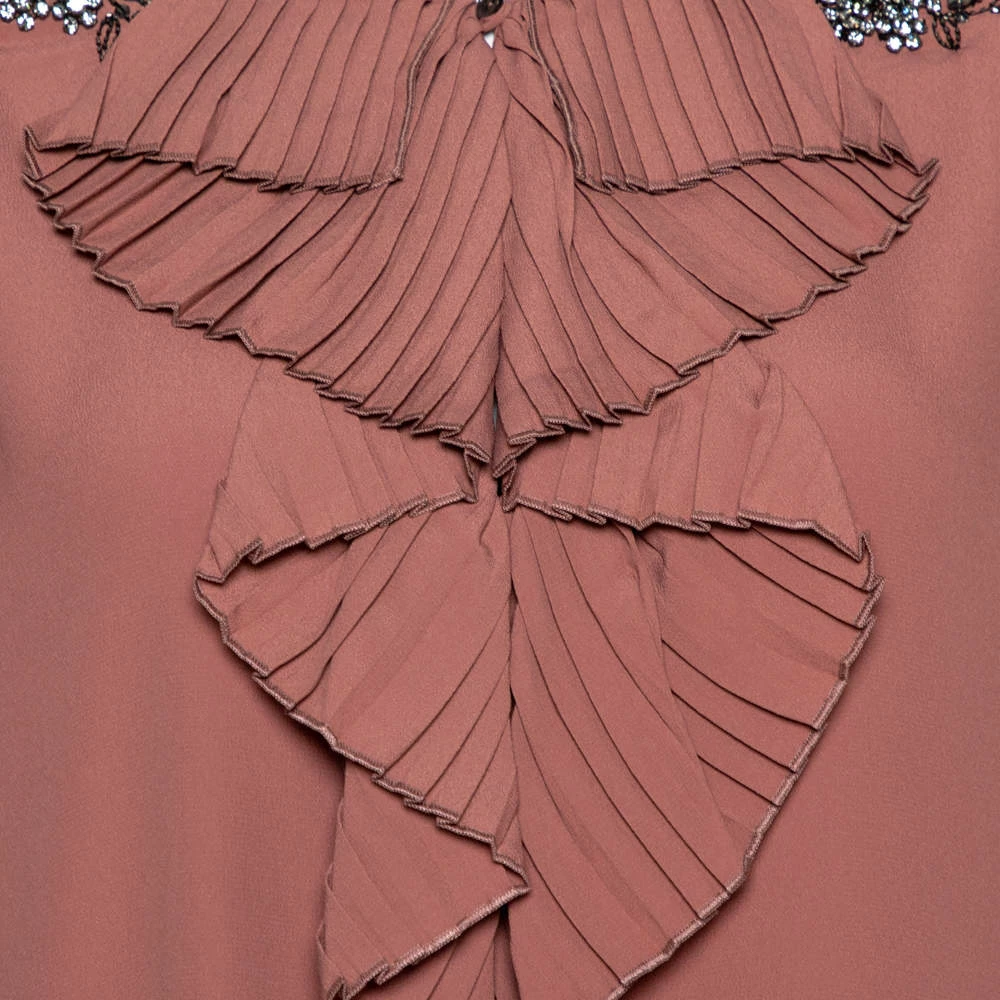 N21 N°21 Pink Silk Blend Embellished Frill Shirt M Women Tops N21 N°21 Pink Silk Blend Embellished Frill Shirt M Women Tops -N21shop luxury women n21 new clothes p335454 007