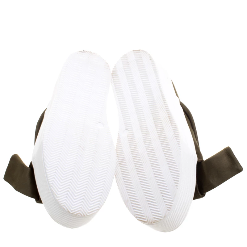 N21 Olive Green Satin Crystal Embellished Bow Slip on Sneakers Size 39 Women N21 Olive Green Satin Crystal Embellished Bow Slip On Sneakers Size 39 Women -N21shop luxury women n21 new shoes p113440 0006