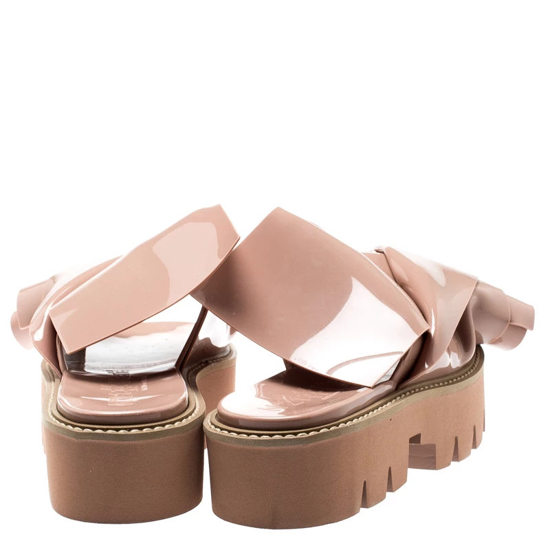 N21 X Kartell Beige PVC Knot Platform Slides Size 36 Women Sandals N21 X Kartell Beige PVC Knot Platform Slides Size 36 Women Sandals -N21shop luxury women n21 new shoes p196931 003