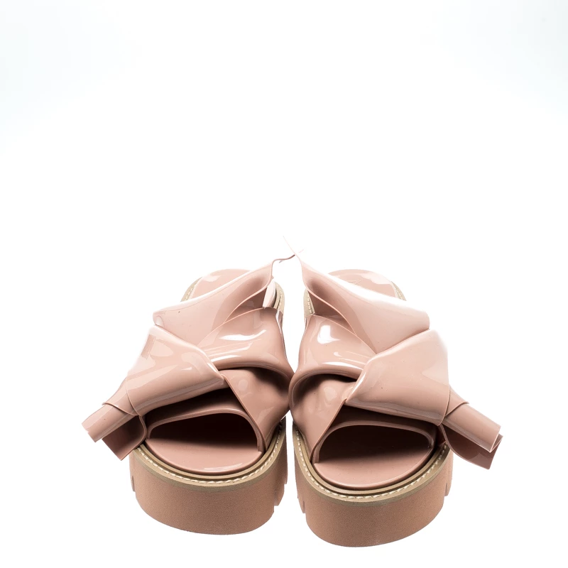 N21 X Kartell Beige PVC Knot Platform Slides Size 36 Women Sandals N21 X Kartell Beige PVC Knot Platform Slides Size 36 Women Sandals -N21shop luxury women n21 new shoes p196931 005