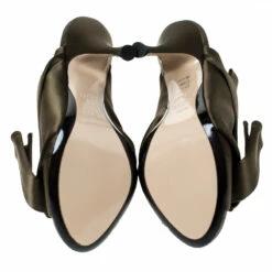 N21 Olive Green Satin Raso Knot Peep Toe Mules Size 38.5 Women Sandals 7 N21 Olive Green Satin Raso Knot Peep Toe Mules Size 38.5 Women Sandals -N21shop luxury women n21 new shoes p233488 001