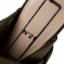 N21 Olive Green Satin Raso Knot Peep Toe Mules Size 38.5 Women Sandals 8 N21 Olive Green Satin Raso Knot Peep Toe Mules Size 38.5 Women Sandals -N21shop luxury women n21 new shoes p233488 002