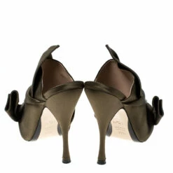 N21 Olive Green Satin Raso Knot Peep Toe Mules Size 38.5 Women Sandals 6 N21 Olive Green Satin Raso Knot Peep Toe Mules Size 38.5 Women Sandals -N21shop luxury women n21 new shoes p233488 005