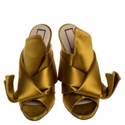 N21 N°21 Mustard Yellow Satin Ronny Pleated Mules Size 39 Women Sandals 4 N21 N°21 Mustard Yellow Satin Ronny Pleated Mules Size 39 Women Sandals -N21shop luxury women n21 new shoes p250144 003
