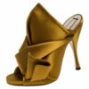 N21 N°21 Mustard Yellow Satin Ronny Pleated Mules Size 39 Women Sandals -N21shop luxury women n21 new shoes p250144 009