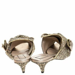 N21 Gold Coarse Glitter Bow Open Toe Sandals Size 40.5 Women 6 N21 Gold Coarse Glitter Bow Open Toe Sandals Size 40.5 Women -N21shop luxury women n21 new shoes p254727 004