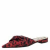 N21 Red/Black Leopard Print Satin Knot Flat Mules Size 40 Women Flats 2 N21 Red/Black Leopard Print Satin Knot Flat Mules Size 40 Women Flats -N21shop luxury women n21 new shoes p295808 004