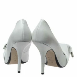 N21 White Leather Knot Pointed Toe Pumps Size 42 Women 6 N21 White Leather Knot Pointed Toe Pumps Size 42 Women -N21shop luxury women n21 new shoes p299753 002
