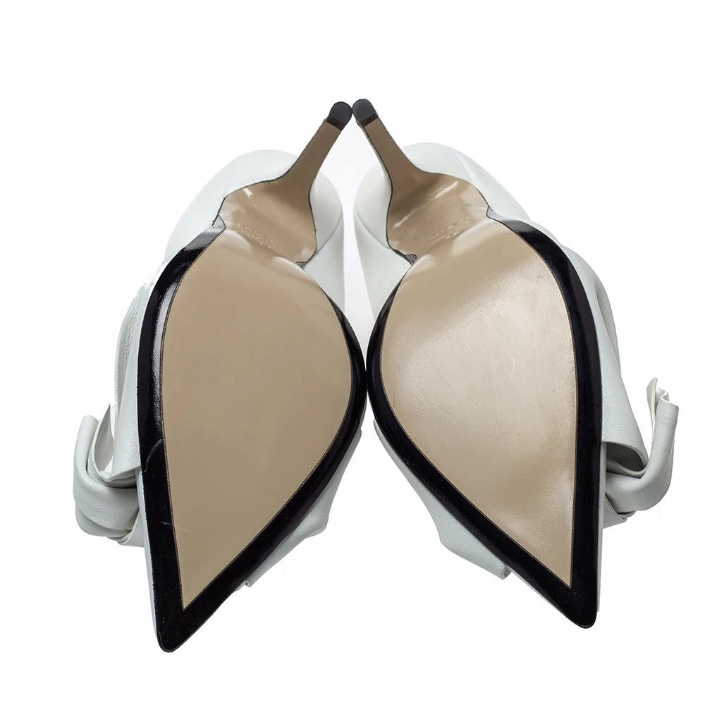 N21 White Leather Knot Pointed Toe Pumps Size 42 Women N21 White Leather Knot Pointed Toe Pumps Size 42 Women -N21shop luxury women n21 new shoes p299753 003