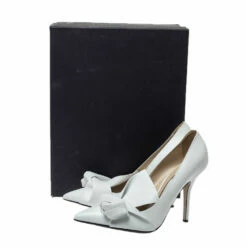 N21 White Leather Knot Pointed Toe Pumps Size 42 Women 9 N21 White Leather Knot Pointed Toe Pumps Size 42 Women -N21shop luxury women n21 new shoes p299753 004