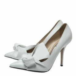 N21 White Leather Knot Pointed Toe Pumps Size 42 Women 5 N21 White Leather Knot Pointed Toe Pumps Size 42 Women -N21shop luxury women n21 new shoes p299753 005