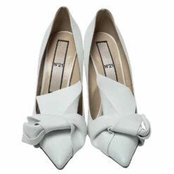 N21 White Leather Knot Pointed Toe Pumps Size 42 Women 4 N21 White Leather Knot Pointed Toe Pumps Size 42 Women -N21shop luxury women n21 new shoes p299753 006