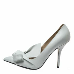 N21 White Leather Knot Pointed Toe Pumps Size 42 Women 3 N21 White Leather Knot Pointed Toe Pumps Size 42 Women -N21shop luxury women n21 new shoes p299753 007