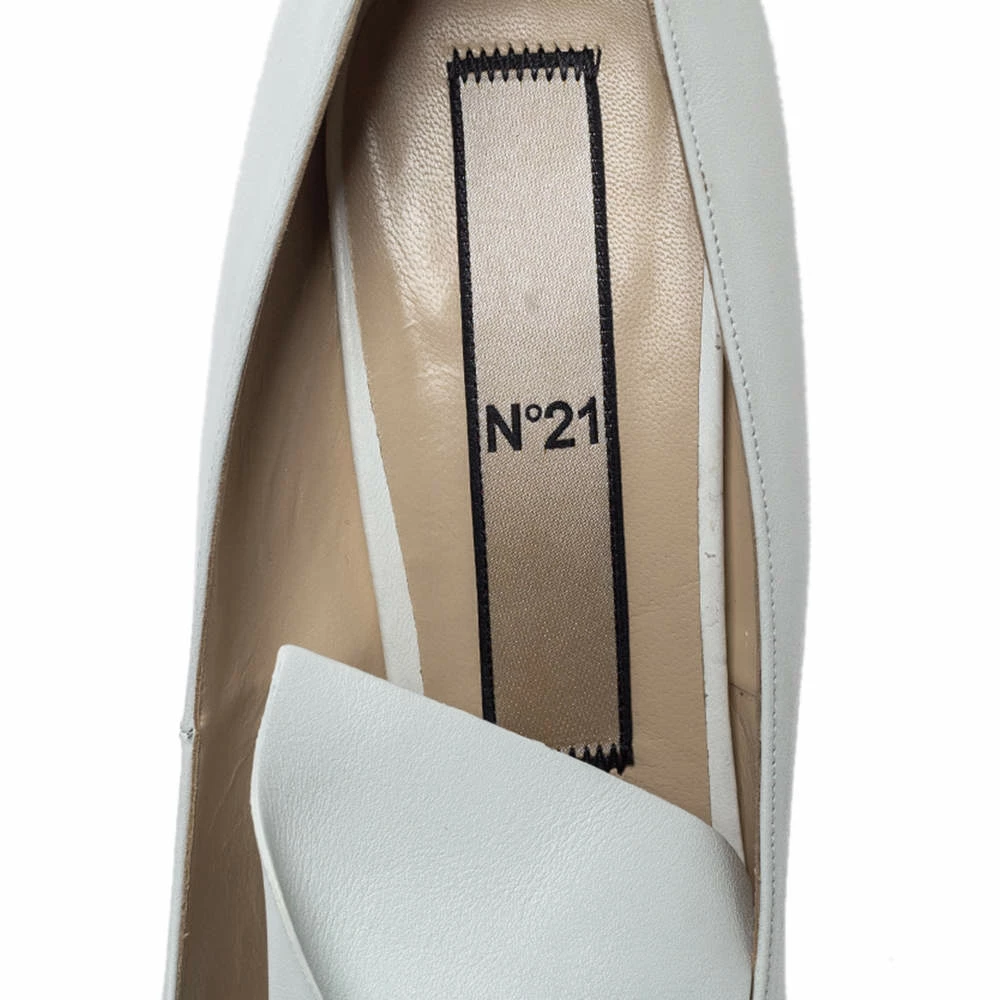 N21 White Leather Knot Pointed Toe Pumps Size 42 Women N21 White Leather Knot Pointed Toe Pumps Size 42 Women -N21shop luxury women n21 new shoes p299753 009