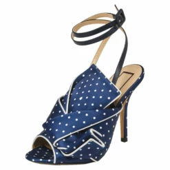 N21 Blue/White Knotted Polka Dot Fabric Gingham Ankle Wrap Peep Toe Sandals Size 36 Women 4 N21 Blue/White Knotted Polka Dot Fabric Gingham Ankle Wrap Peep Toe Sandals Size 36 Women -N21shop luxury women n21 new shoes p368388 003