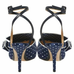 N21 Blue/White Knotted Polka Dot Fabric Gingham Ankle Wrap Peep Toe Sandals Size 36 Women 5 N21 Blue/White Knotted Polka Dot Fabric Gingham Ankle Wrap Peep Toe Sandals Size 36 Women -N21shop luxury women n21 new shoes p368388 004