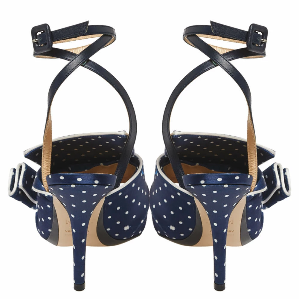 N21 Blue/White Knotted Polka Dot Fabric Gingham Ankle Wrap Peep Toe Sandals Size 36 Women N21 Blue/White Knotted Polka Dot Fabric Gingham Ankle Wrap Peep Toe Sandals Size 36 Women -N21shop luxury women n21 new shoes p368388 004
