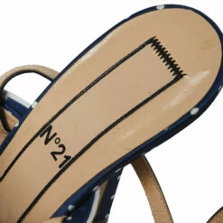 N21 Blue/White Knotted Polka Dot Fabric Gingham Ankle Wrap Peep Toe Sandals Size 36 Women 7 N21 Blue/White Knotted Polka Dot Fabric Gingham Ankle Wrap Peep Toe Sandals Size 36 Women -N21shop luxury women n21 new shoes p368388 006