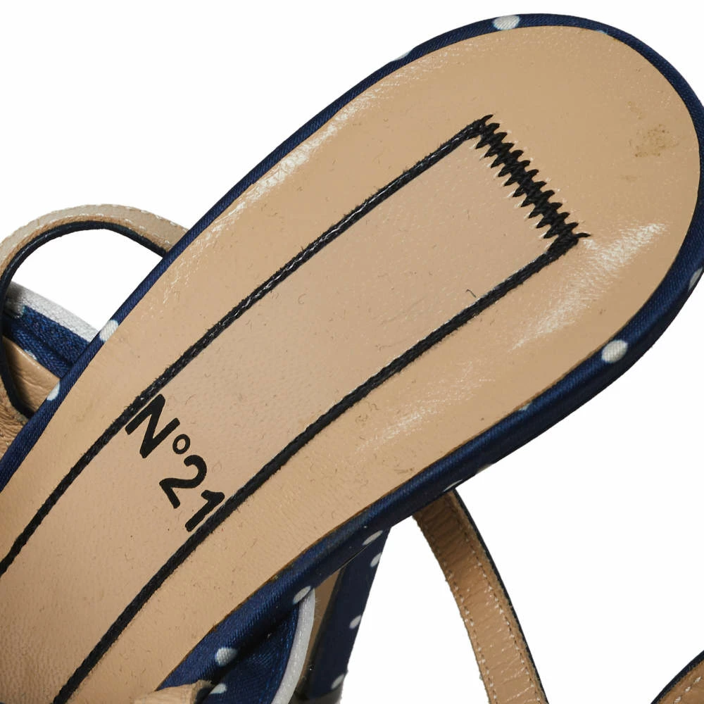 N21 Blue/White Knotted Polka Dot Fabric Gingham Ankle Wrap Peep Toe Sandals Size 36 Women N21 Blue/White Knotted Polka Dot Fabric Gingham Ankle Wrap Peep Toe Sandals Size 36 Women -N21shop luxury women n21 new shoes p368388 006