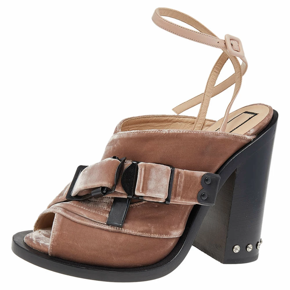 N21 Pink Velvet Crystal Embellished Heel Ankle Strappy Sandals Size 41 Women N21 Pink Velvet Crystal Embellished Heel Ankle Strappy Sandals Size 41 Women -N21shop luxury women n21 new shoes p496567 005