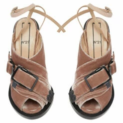 N21 Pink Velvet Crystal Embellished Heel Ankle Strappy Sandals Size 41 Women 4 N21 Pink Velvet Crystal Embellished Heel Ankle Strappy Sandals Size 41 Women -N21shop luxury women n21 new shoes p496567 006