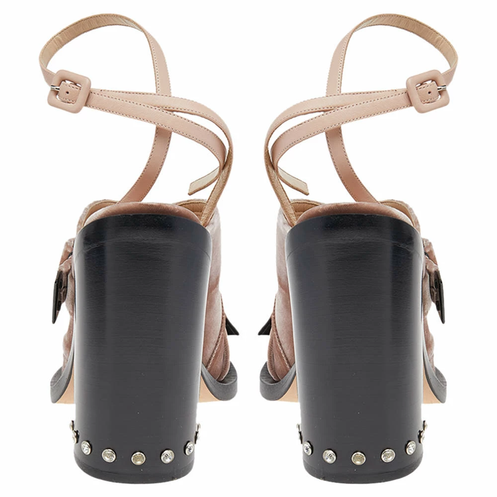 N21 Pink Velvet Crystal Embellished Heel Ankle Strappy Sandals Size 41 Women N21 Pink Velvet Crystal Embellished Heel Ankle Strappy Sandals Size 41 Women -N21shop luxury women n21 new shoes p496567 008