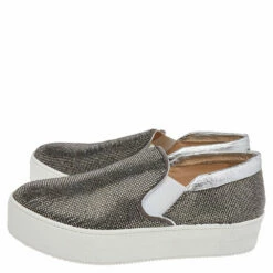N21 Silver Crystal Embellished Suede Slip On Sneakers Size 40 Women -N21shop luxury women n21 new shoes p496681 004