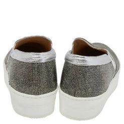 N21 Silver Crystal Embellished Suede Slip On Sneakers Size 40 Women -N21shop luxury women n21 new shoes p496681 005
