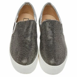 N21 Silver Crystal Embellished Suede Slip On Sneakers Size 40 Women -N21shop luxury women n21 new shoes p496681 006
