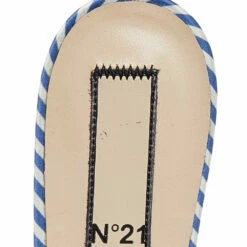 N21 Nº21 Blue/White Satin Knot Flat Slides Size 39 Women Flats -N21shop luxury women n21 new shoes p511186 001