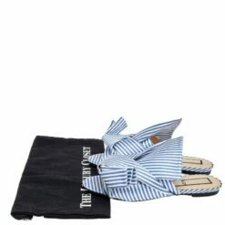 N21 Nº21 Blue/White Satin Knot Flat Slides Size 39 Women Flats -N21shop luxury women n21 new shoes p511186 1634106899 005