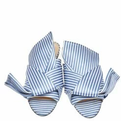 N21 Nº21 Blue/White Satin Knot Flat Slides Size 39 Women Flats -N21shop luxury women n21 new shoes p511186 1634106908 007