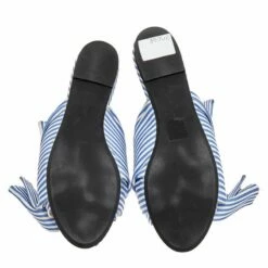 N21 Nº21 Blue/White Satin Knot Flat Slides Size 39 Women Flats -N21shop luxury women n21 new shoes p511186 1634106918 009