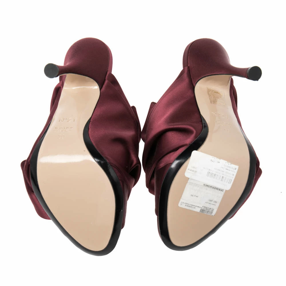 N21 Nº21 Burgundy Satin Raso Knot Peep Toe Mules Size 39 Women Sandals N21 Nº21 Burgundy Satin Raso Knot Peep Toe Mules Size 39 Women Sandals -N21shop luxury women n21 new shoes p511752 001