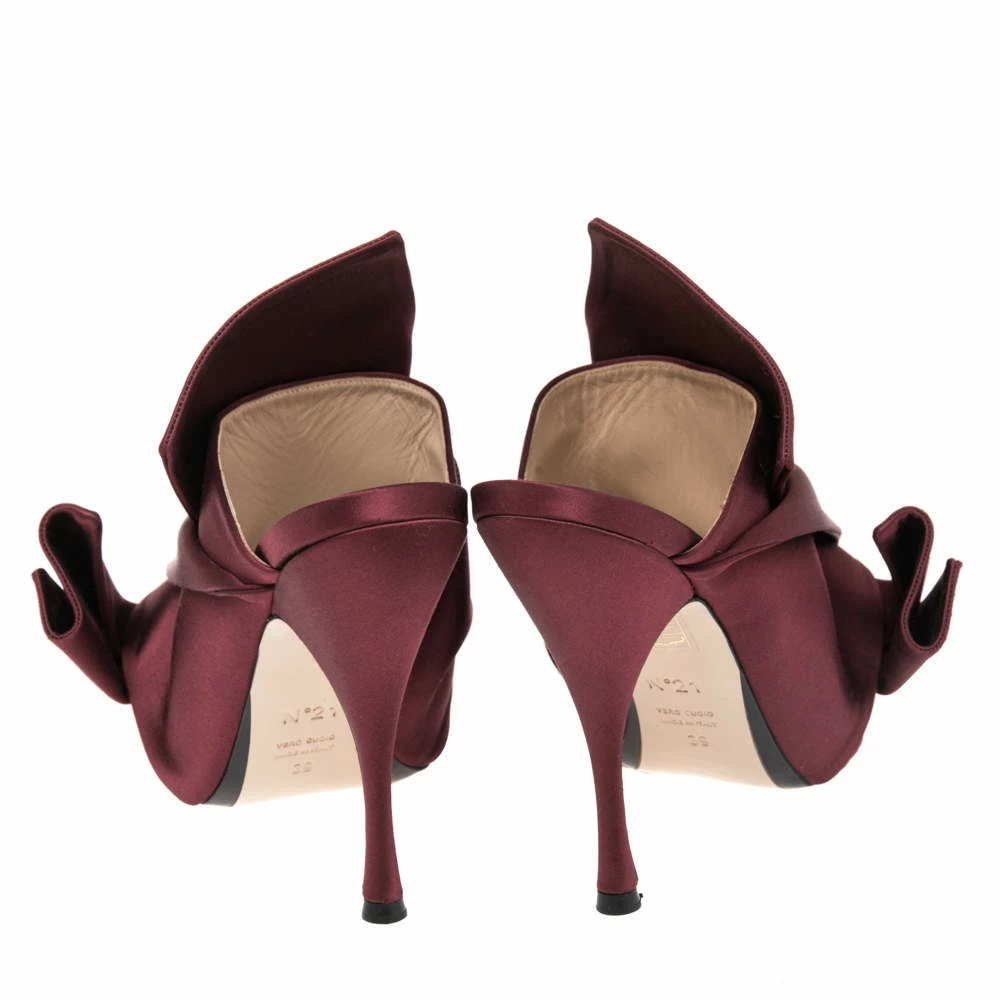 N21 Nº21 Burgundy Satin Raso Knot Peep Toe Mules Size 39 Women Sandals N21 Nº21 Burgundy Satin Raso Knot Peep Toe Mules Size 39 Women Sandals -N21shop luxury women n21 new shoes p511752 003