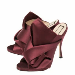N21 Nº21 Burgundy Satin Raso Knot Peep Toe Mules Size 39 Women Sandals 5 N21 Nº21 Burgundy Satin Raso Knot Peep Toe Mules Size 39 Women Sandals -N21shop luxury women n21 new shoes p511752 007