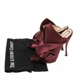 N21 Nº21 Burgundy Satin Raso Knot Peep Toe Mules Size 39 Women Sandals 9 N21 Nº21 Burgundy Satin Raso Knot Peep Toe Mules Size 39 Women Sandals -N21shop luxury women n21 new shoes p511752 008