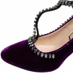 N21 N°21 Purple Velvet Crystal Embellished T-Bar Pumps Size 42 Women 9 N21 N°21 Purple Velvet Crystal Embellished T-Bar Pumps Size 42 Women -N21shop luxury women n21 new shoes p604195 001
