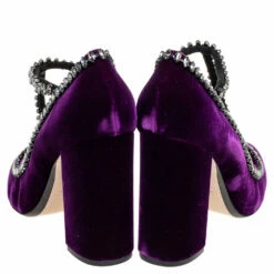 N21 N°21 Purple Velvet Crystal Embellished T-Bar Pumps Size 42 Women 6 N21 N°21 Purple Velvet Crystal Embellished T-Bar Pumps Size 42 Women -N21shop luxury women n21 new shoes p604195 004