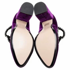 N21 N°21 Purple Velvet Crystal Embellished T-Bar Pumps Size 42 Women 7 N21 N°21 Purple Velvet Crystal Embellished T-Bar Pumps Size 42 Women -N21shop luxury women n21 new shoes p604195 008