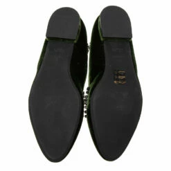 N21 Dark Green Velvet Crystal Embellished T-Bar Ballet Flats Size 38 Women 7 N21 Dark Green Velvet Crystal Embellished T-Bar Ballet Flats Size 38 Women -N21shop luxury women n21 new shoes p616138 007