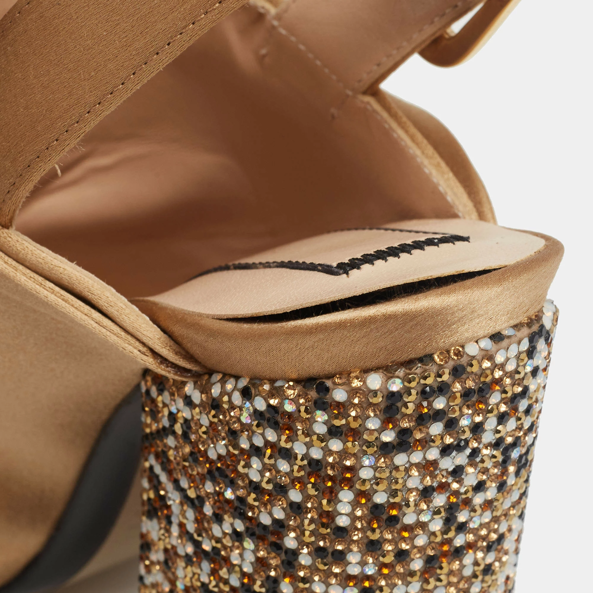 N21 Nº21 Brown Satin Crystal Embellished Pleated Bow Ankle Strap Sandals Size 36 Women N21 Nº21 Brown Satin Crystal Embellished Pleated Bow Ankle Strap Sandals Size 36 Women -N21shop luxury women n21 new shoes p622637 007