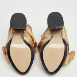 N21 Nº21 Brown Satin Crystal Embellished Pleated Bow Ankle Strap Sandals Size 36 Women 7 N21 Nº21 Brown Satin Crystal Embellished Pleated Bow Ankle Strap Sandals Size 36 Women -N21shop luxury women n21 new shoes p622637 008