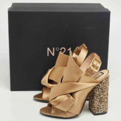N21 Nº21 Brown Satin Crystal Embellished Pleated Bow Ankle Strap Sandals Size 36 Women 11 N21 Nº21 Brown Satin Crystal Embellished Pleated Bow Ankle Strap Sandals Size 36 Women -N21shop luxury women n21 new shoes p622637 011
