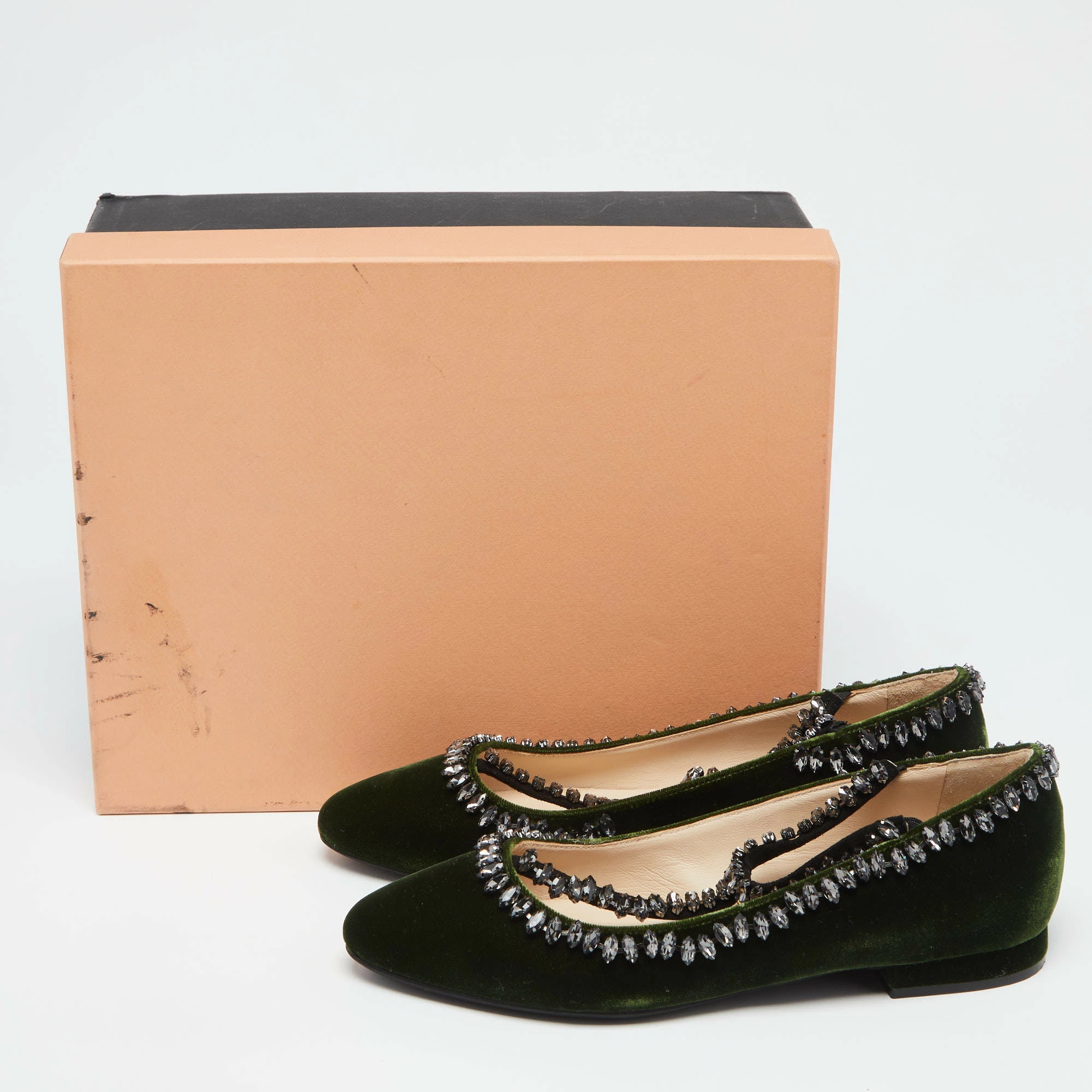 N21 Dark Green Velvet Crystal Embellished T-Bar Ballet Flats Size 36 Women N21 Dark Green Velvet Crystal Embellished T-Bar Ballet Flats Size 36 Women -N21shop luxury women n21 new shoes p634136 010