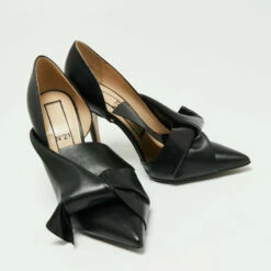 N21 Black Leather Knot D'orsay Pointed Toe Pumps Size 38.5 Women 5 N21 Black Leather Knot D'orsay Pointed Toe Pumps Size 38.5 Women -N21shop luxury women n21 new shoes p670087 006