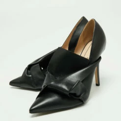 N21 Black Leather Knot D'orsay Pointed Toe Pumps Size 38.5 Women 3 N21 Black Leather Knot D'orsay Pointed Toe Pumps Size 38.5 Women -N21shop luxury women n21 new shoes p670087 009