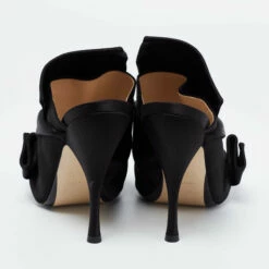 N21 Nº21 Black Satin Raso Knot Peep-Toe Mules Size 36.5 Women Sandals 6 N21 Nº21 Black Satin Raso Knot Peep-Toe Mules Size 36.5 Women Sandals -N21shop luxury women n21 new shoes p684059 004